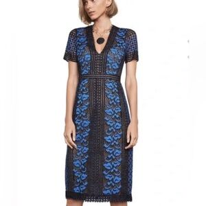 BCBG “Cinthya” Lace Floral Dress